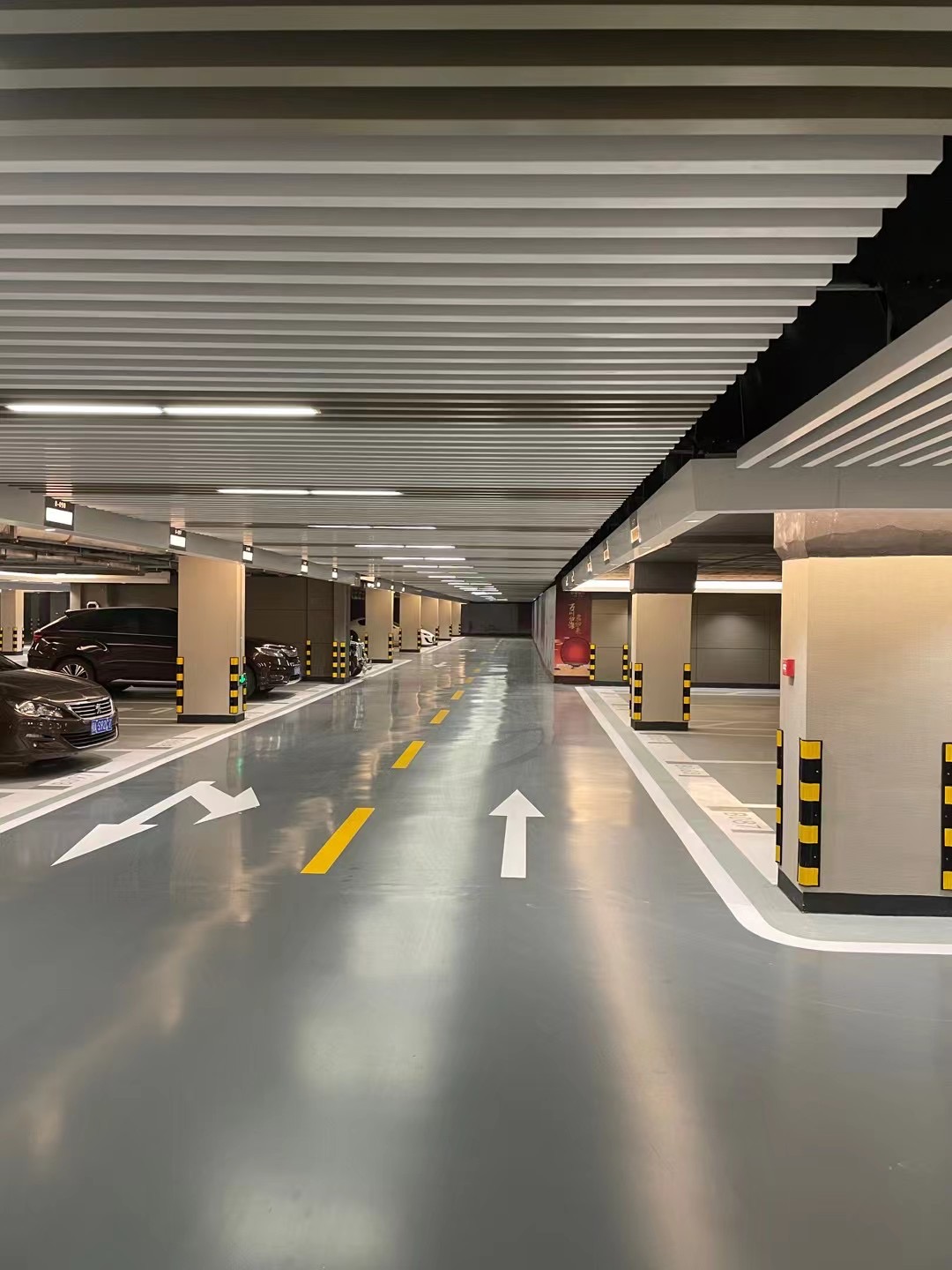 Square profile baffle ceiling 6.