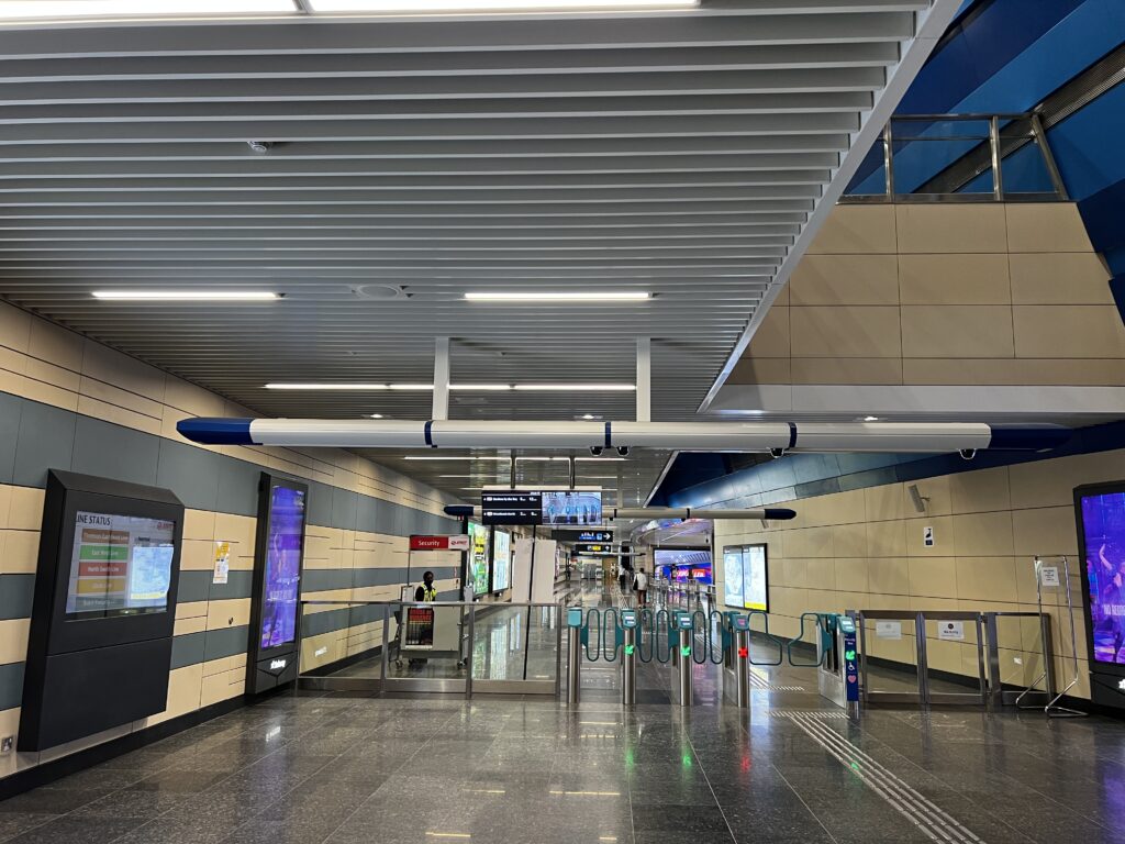 Square profile baffle ceiling 7