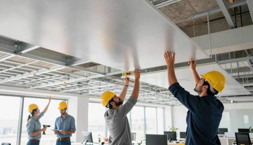 modular ceiling system installation process