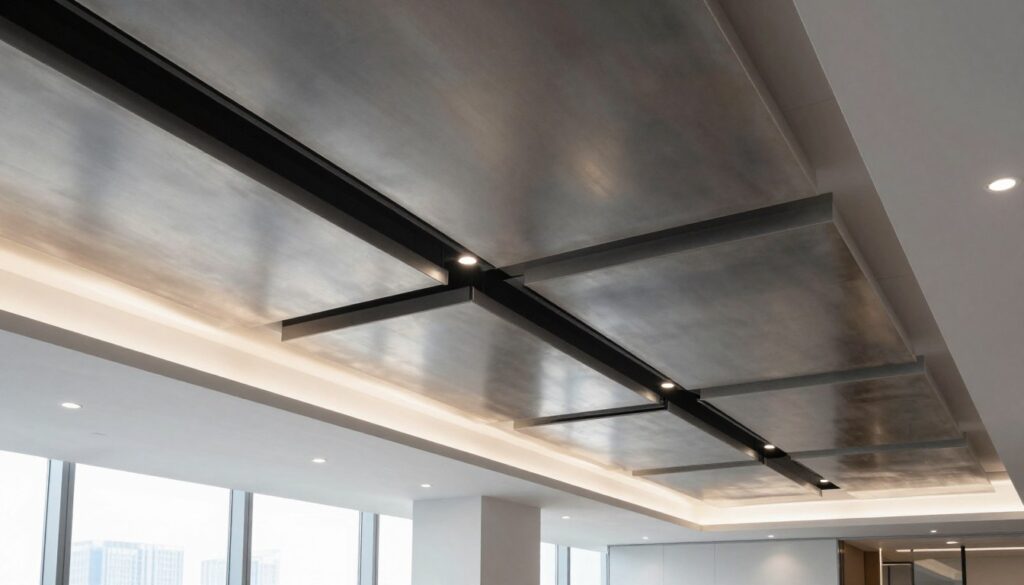 office ceiling design with metal systems